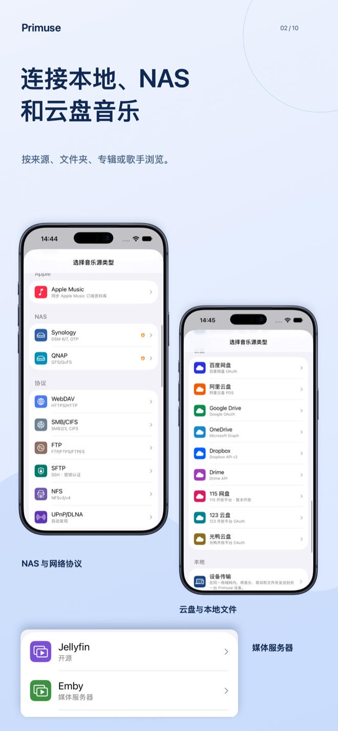 本地、NAS 与云盘音乐源
