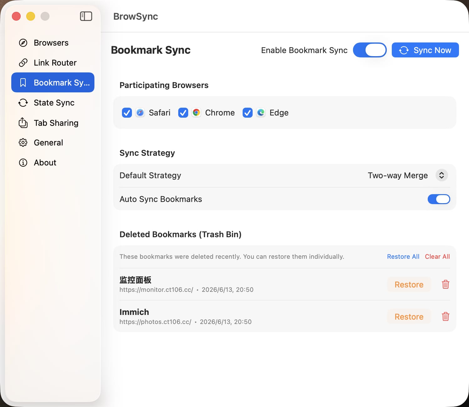 BrowSync screenshot 2