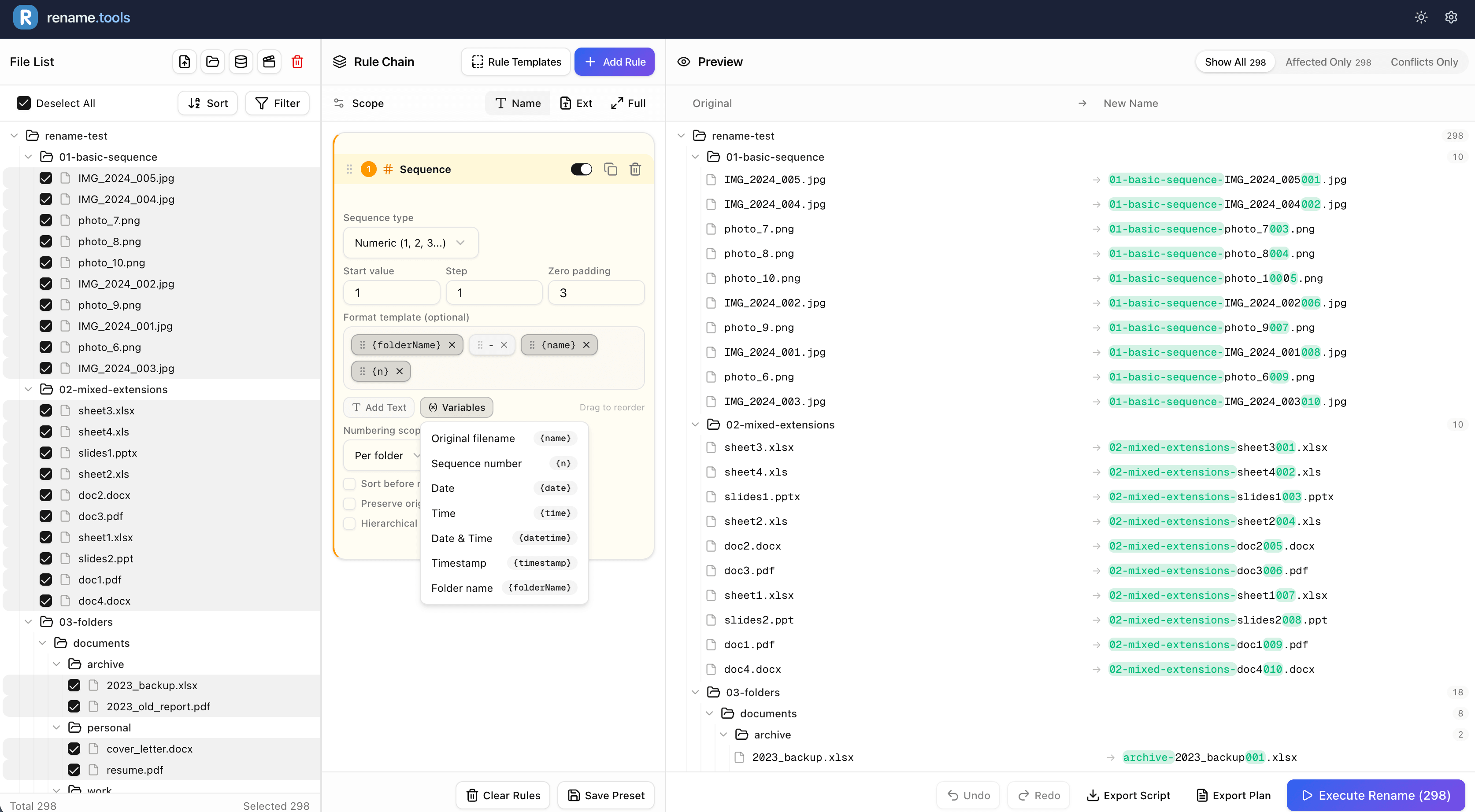 Rename.Tools Interface