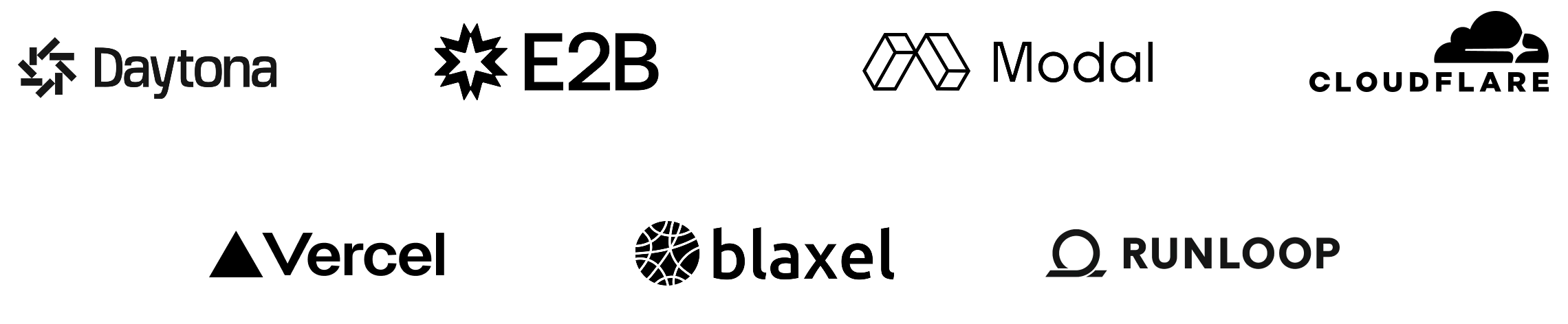 支持的沙箱提供商徽标