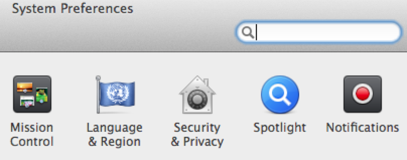 System Preferences on Mac OS X