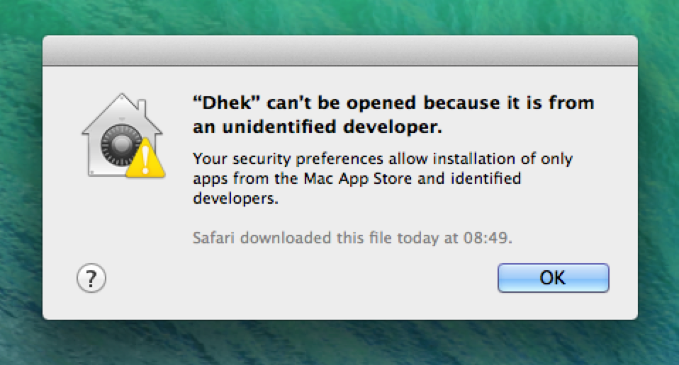 Warning on Mac OS X