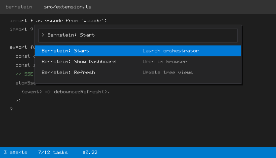 Command palette — Bernstein: Start and other commands