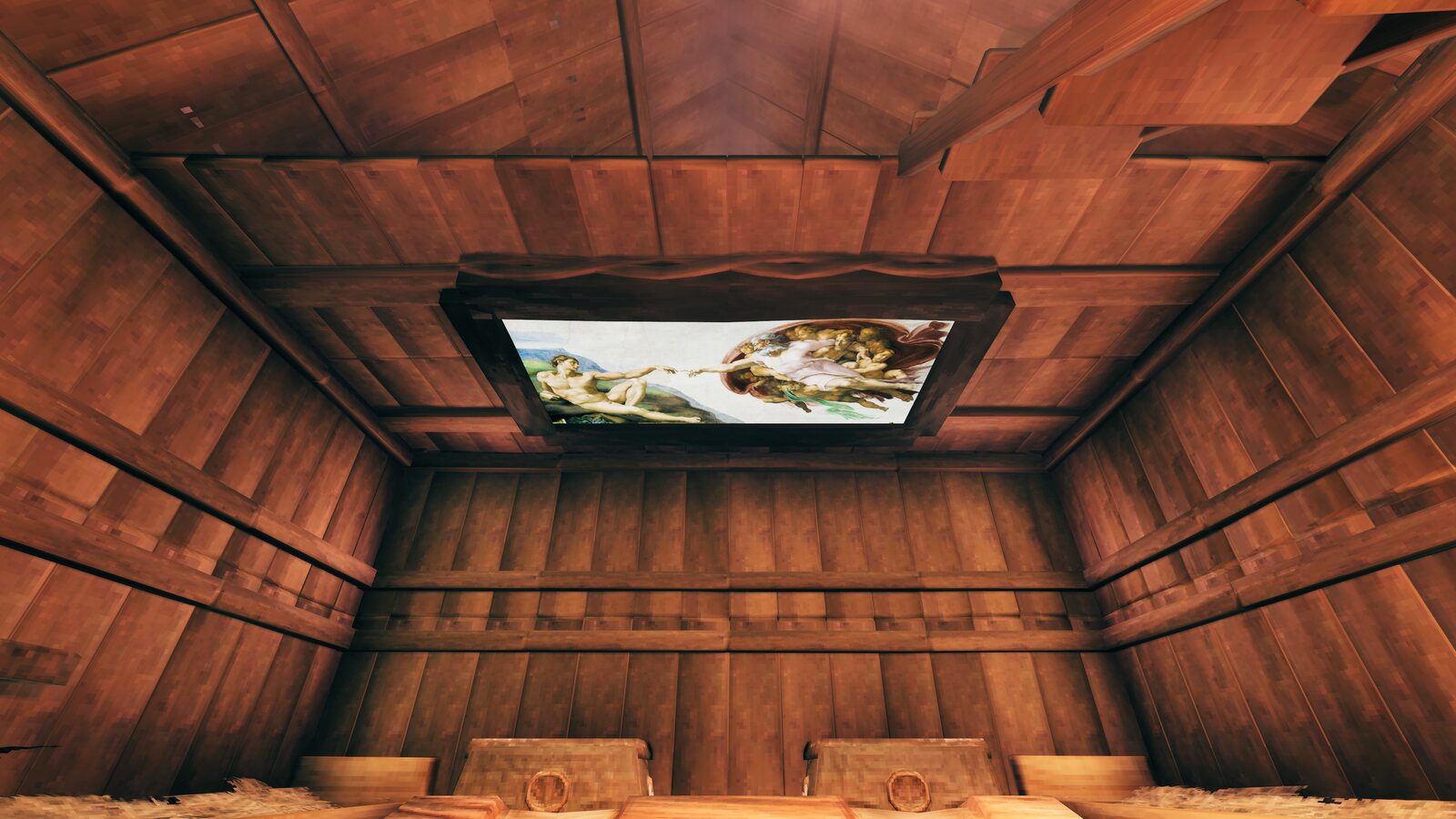 The Creation of Adam on a ceiling