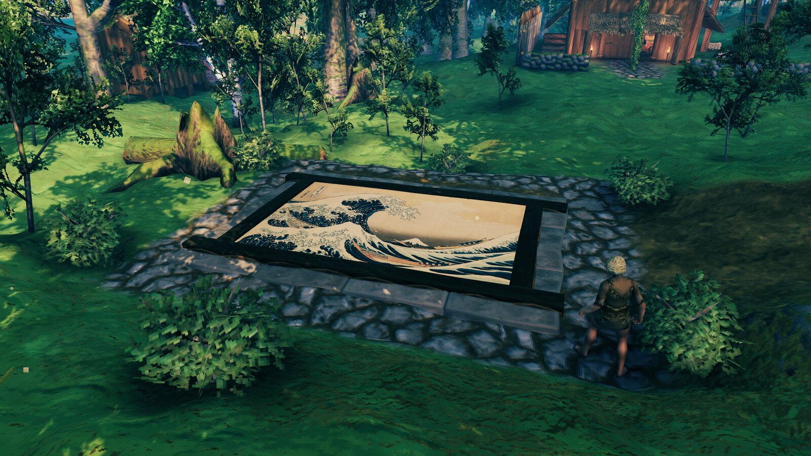 The Great Wave as a floor mosaic
