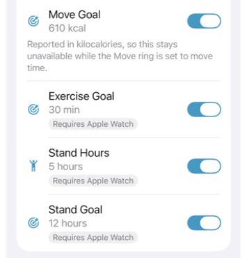 Requires Apple Watch badges on the phone