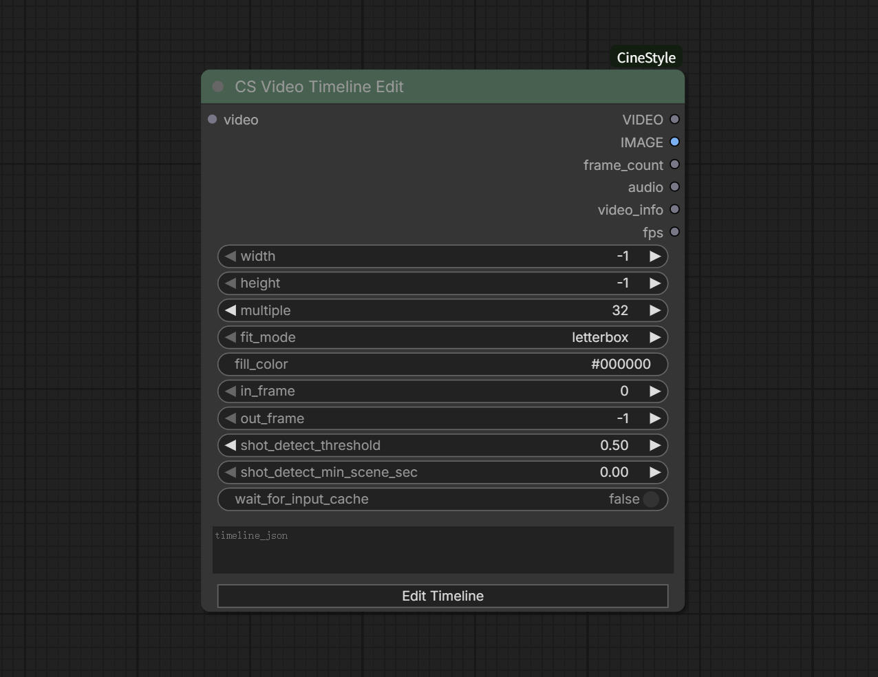 CS Video Timeline Edit 节点