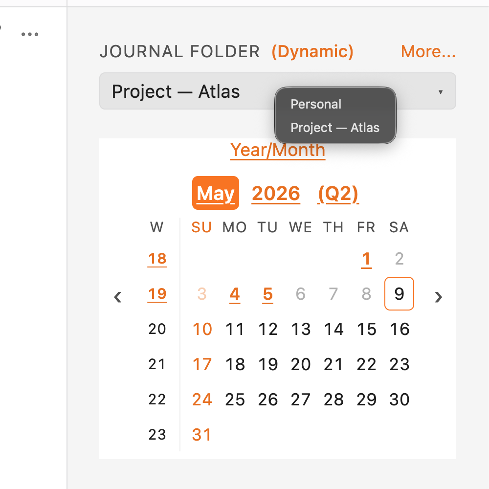 Sidebar folder picker