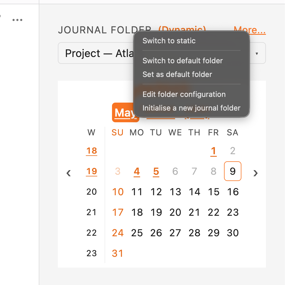 Sidebar More... menu
