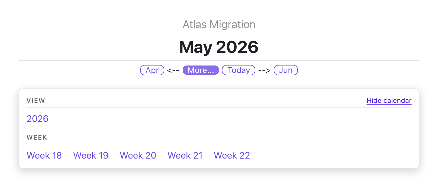More popover, monthly note (calendar visible)
