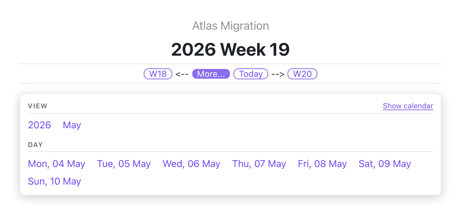 More popover, weekly note