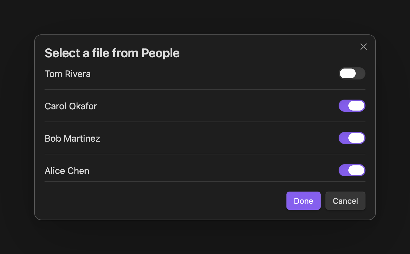 Multi-file picker with filters