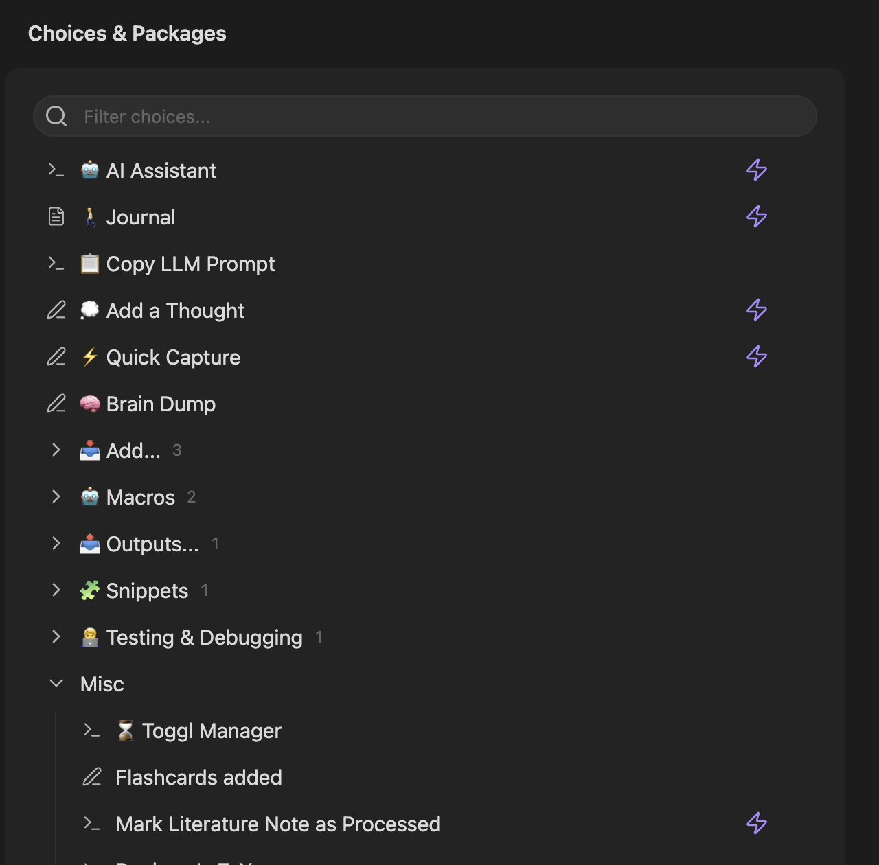The choices list in 2.19.0