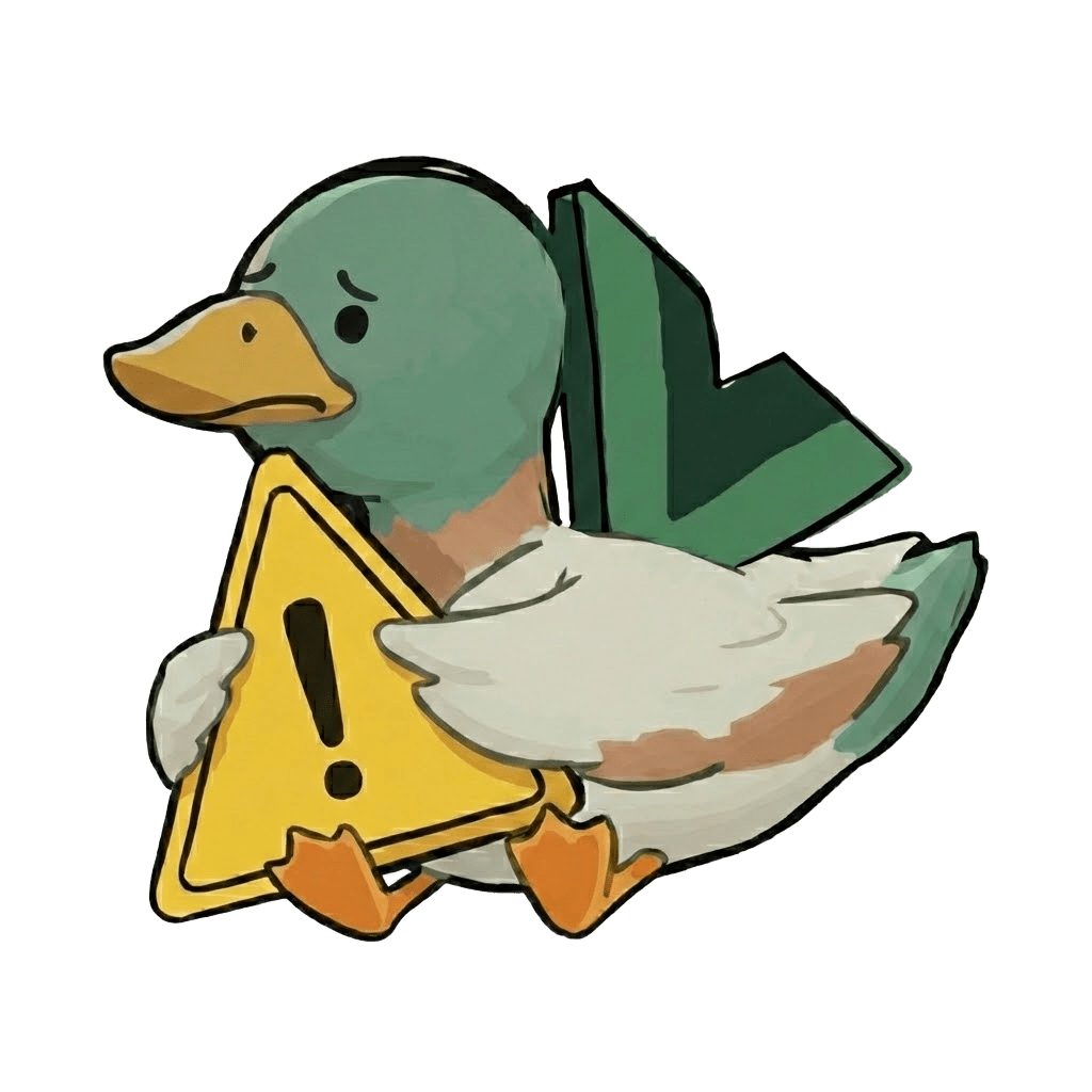 Kawaiko mascot - warning