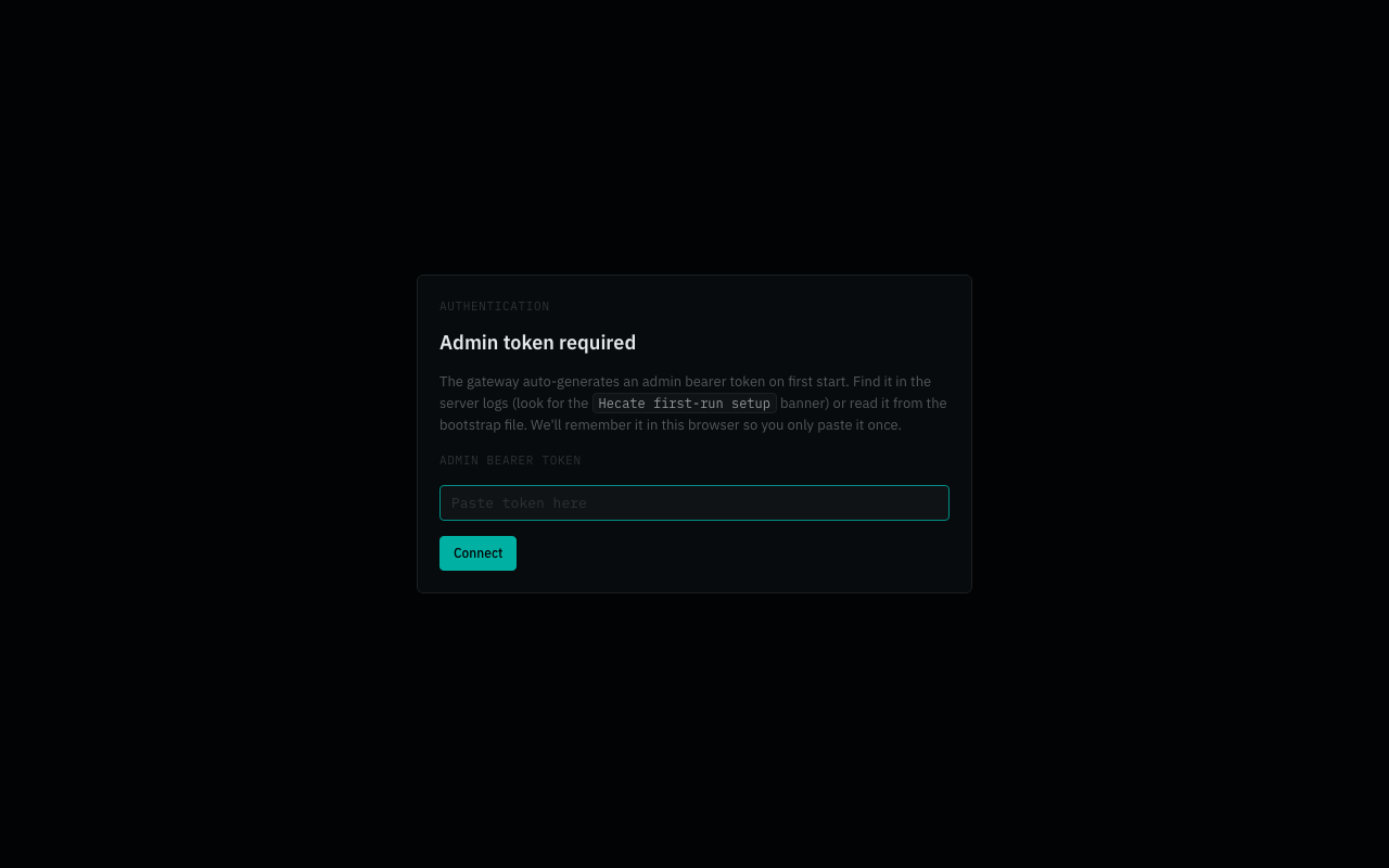 Token paste prompt — remote / cross-origin browsers