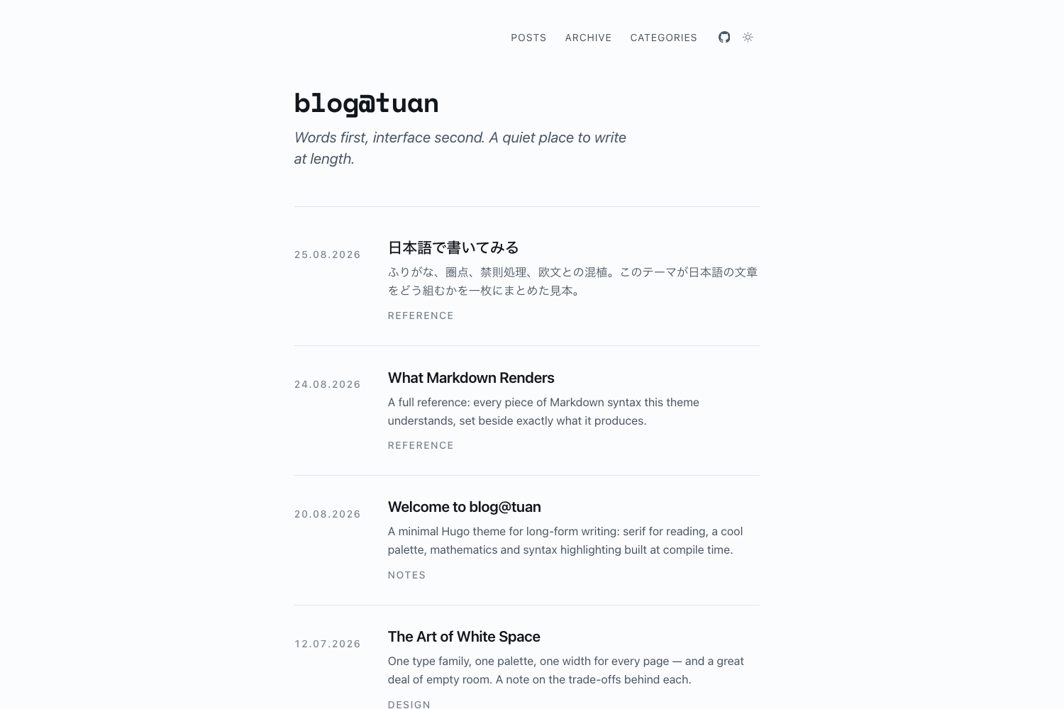hugo-blog-tuan 网站模板截图