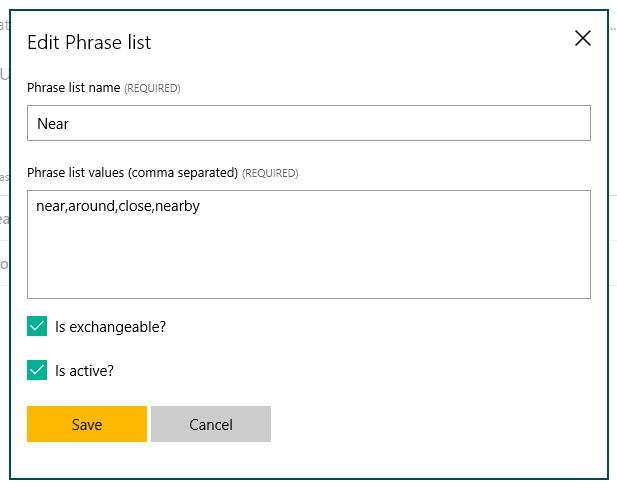 Phrase List Feature