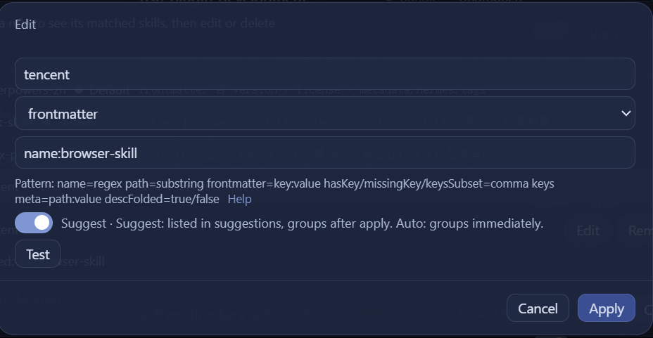 Add custom rule