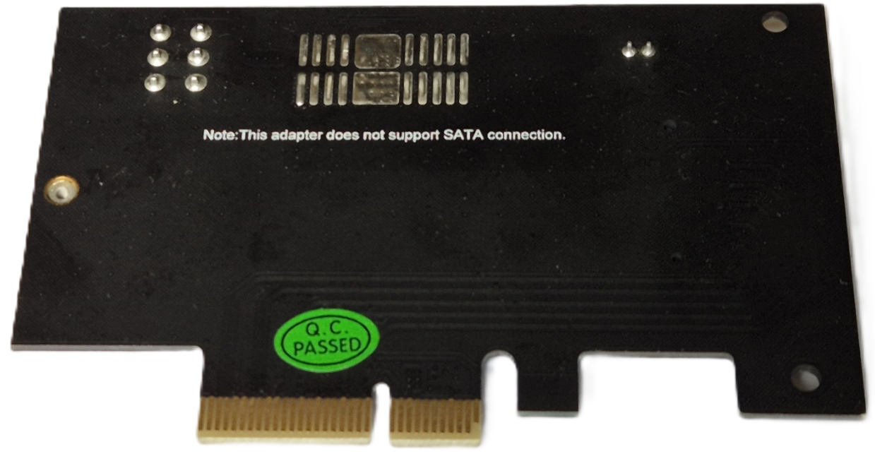 PCIE adapter board, bottom view