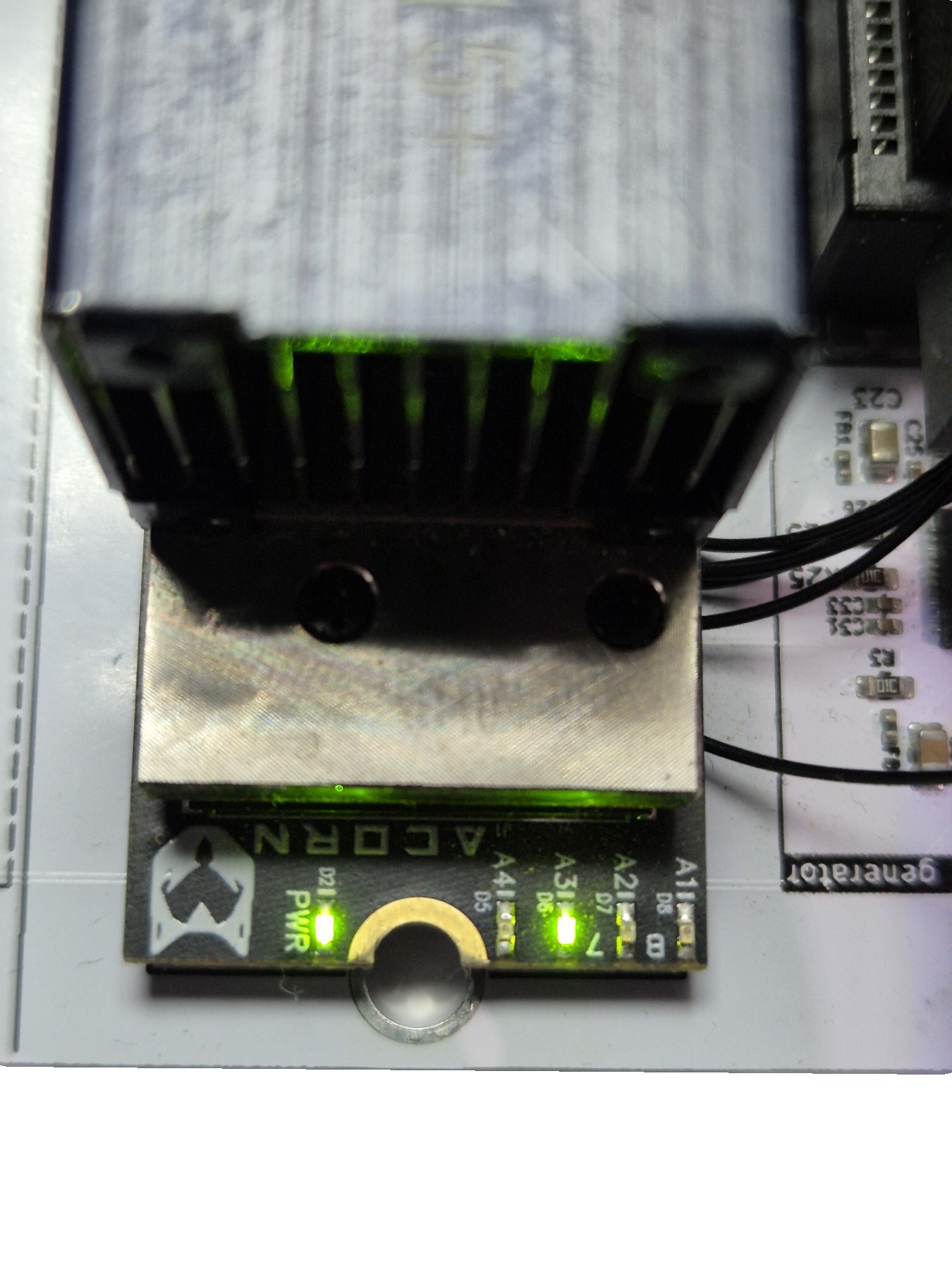 LEDs showing link up