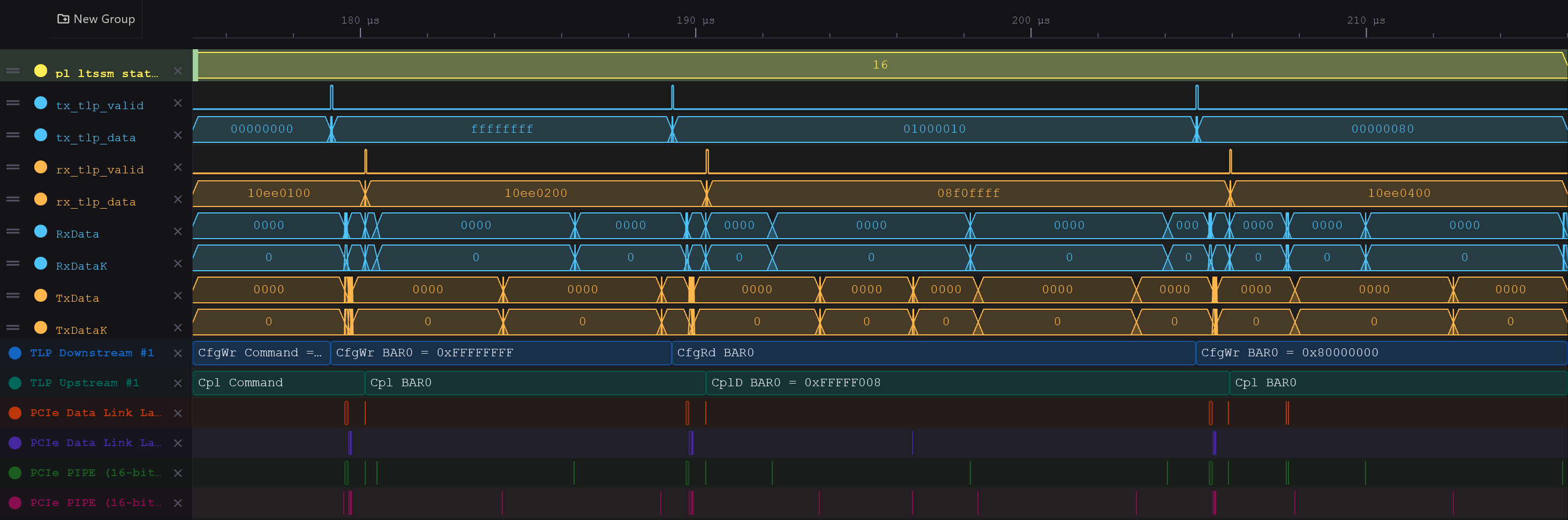 WaveCrux TLP view: firmware sizing BAR0