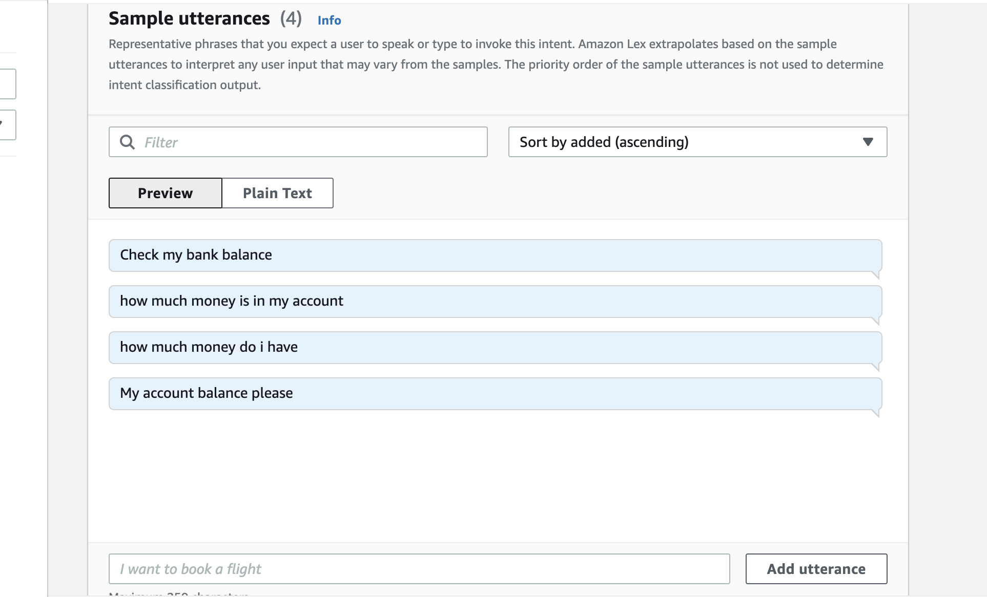 sample ulterances