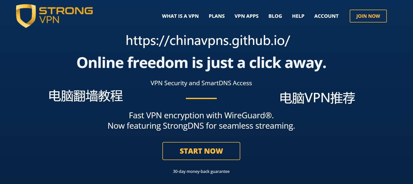 StrongVPN Banner：电脑翻墙，电脑VPN推荐