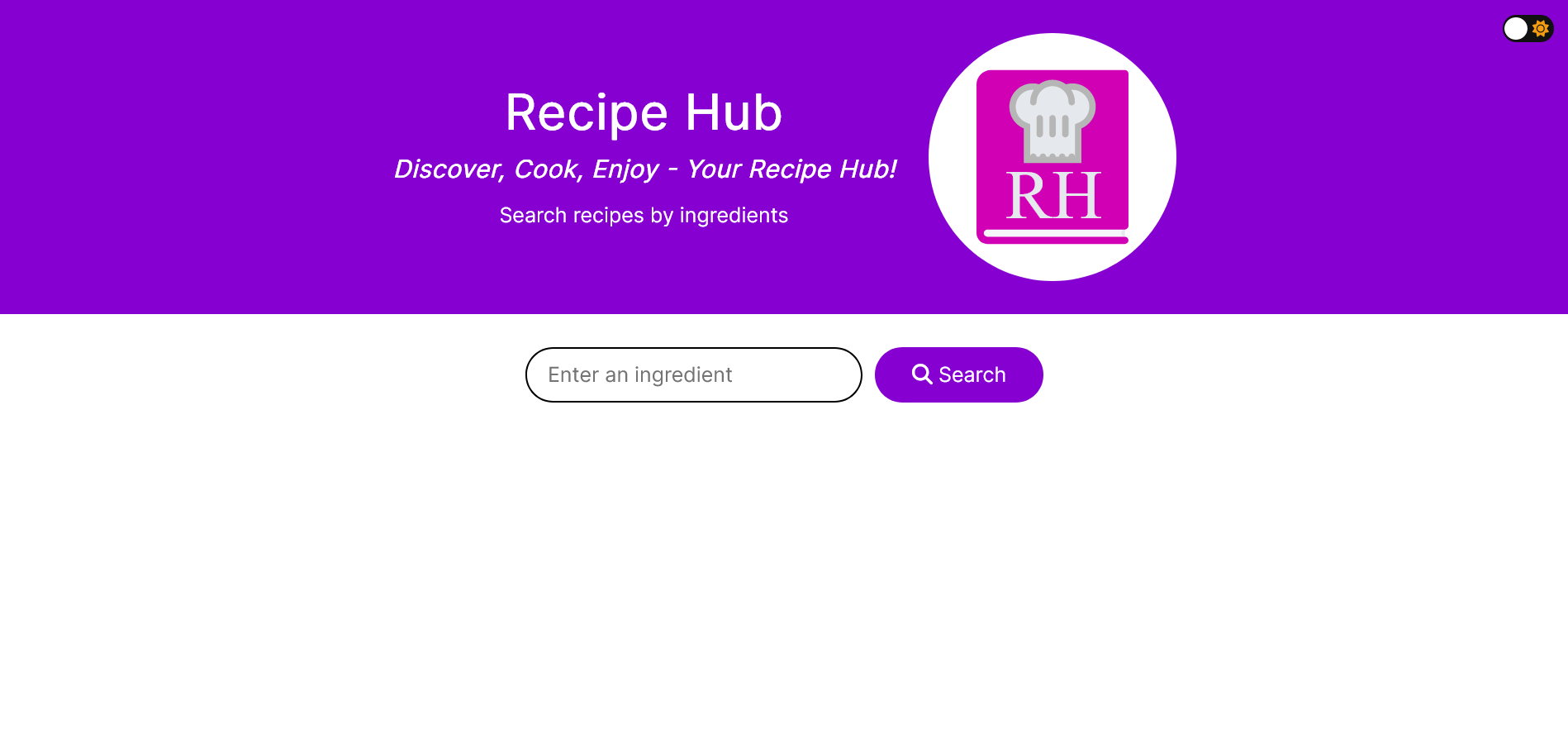 Screenshot of Recipe Hub