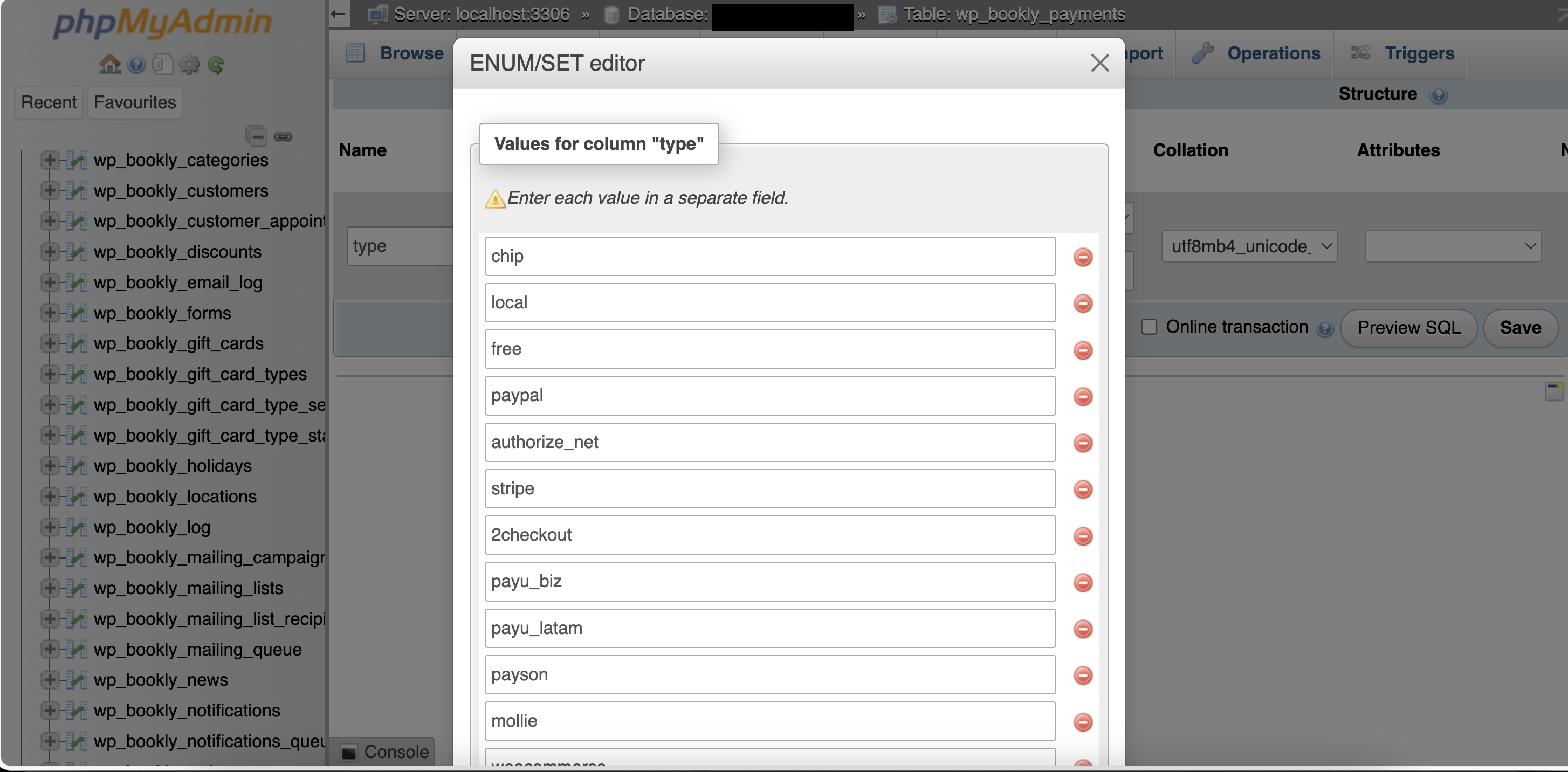 Alter table `wp_bookly_payments`
