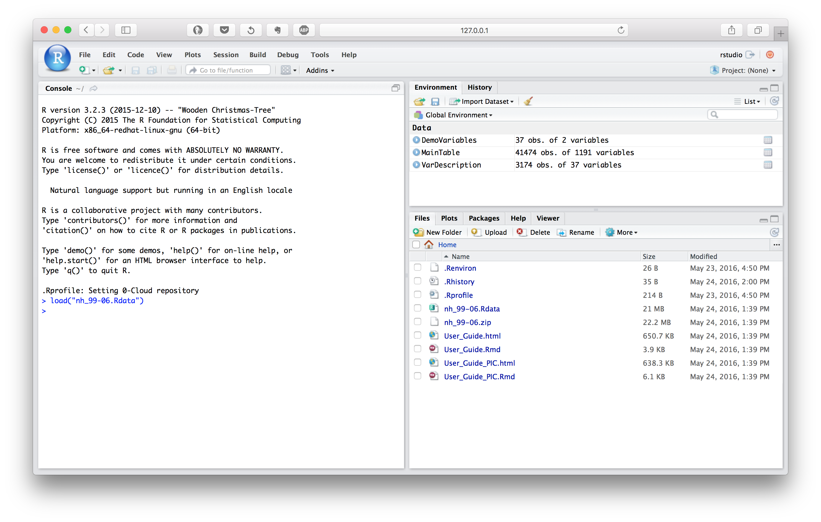 Rstudio screenshot