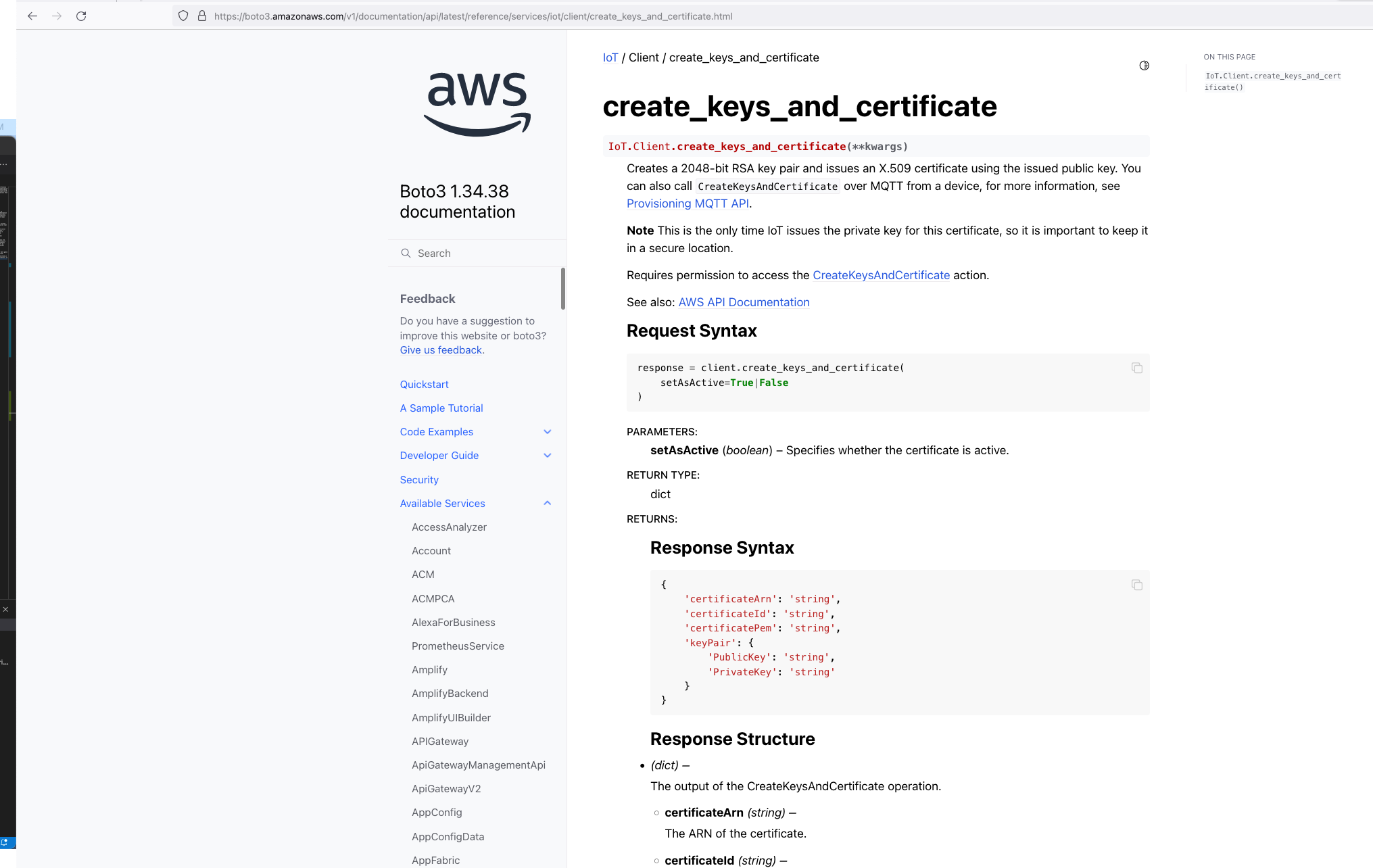 create_keys_and_certificate