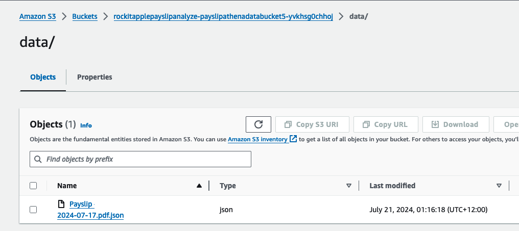 Athena Table JSON file in S3 Bucket