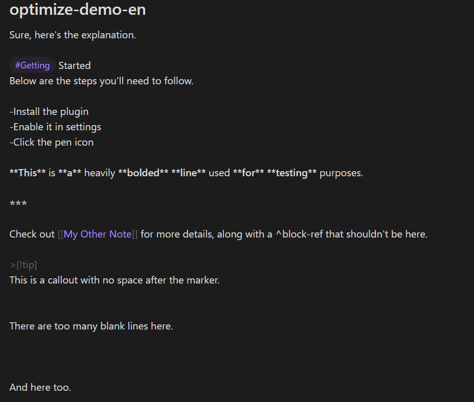 Before optimize