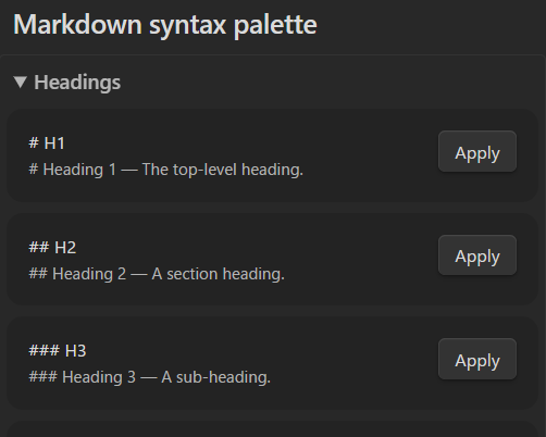 Toolbar panel