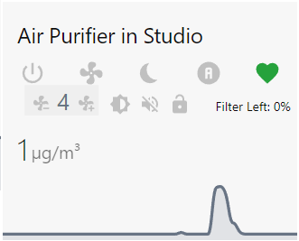 Image showing the Air Purifier Card in it's favorite-mode