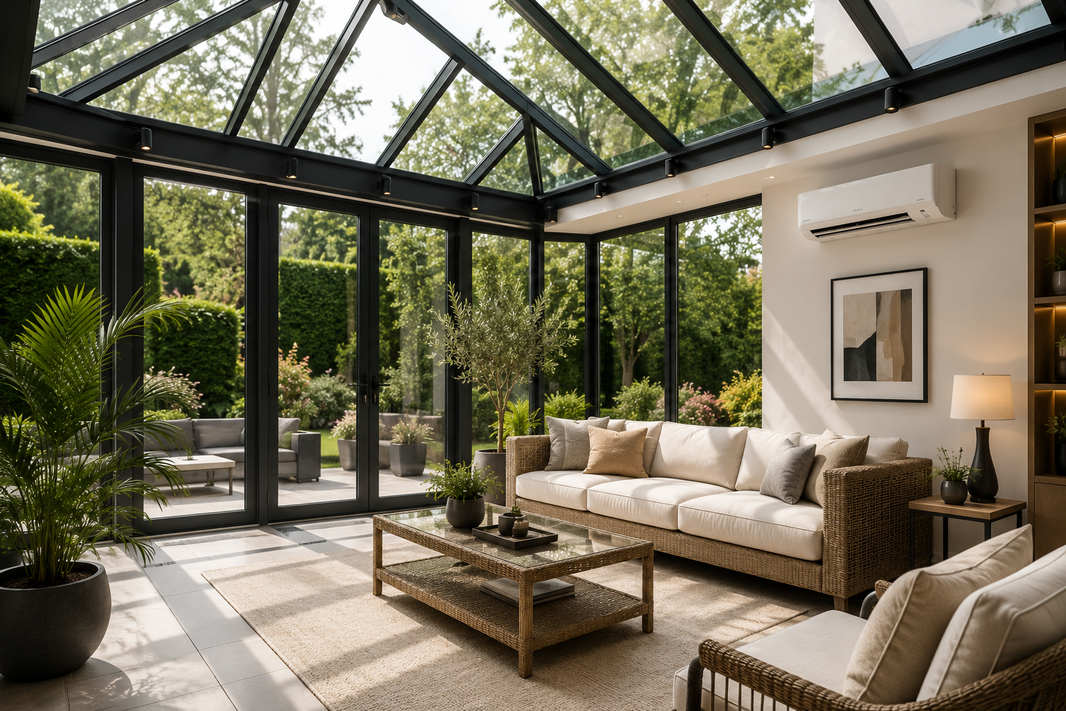 Luxury conservatory with air conditioning