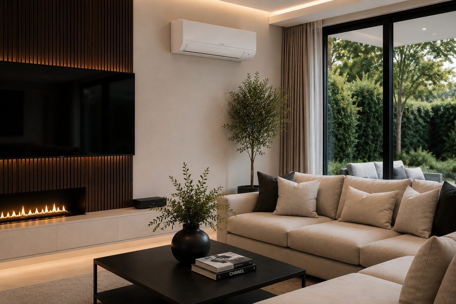 Luxury living space with air conditioning