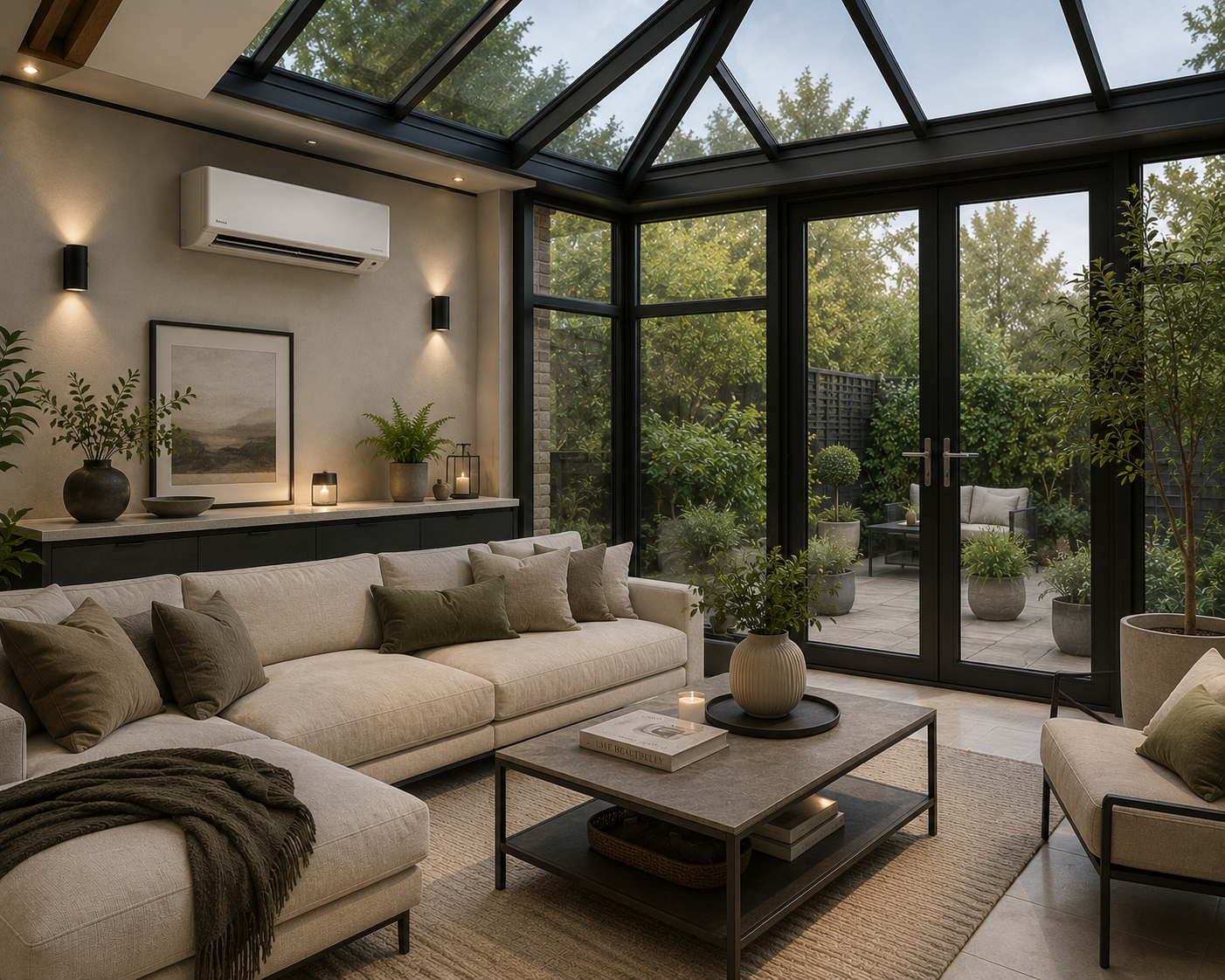 Modern home representing a residential air conditioning installation
