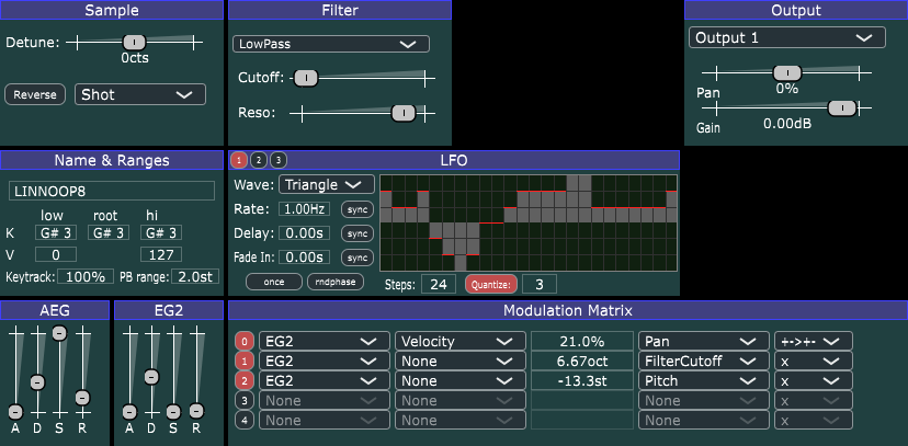 Sample Settings Area