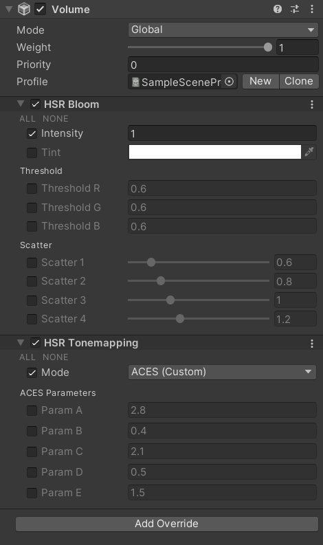 post-processing settings