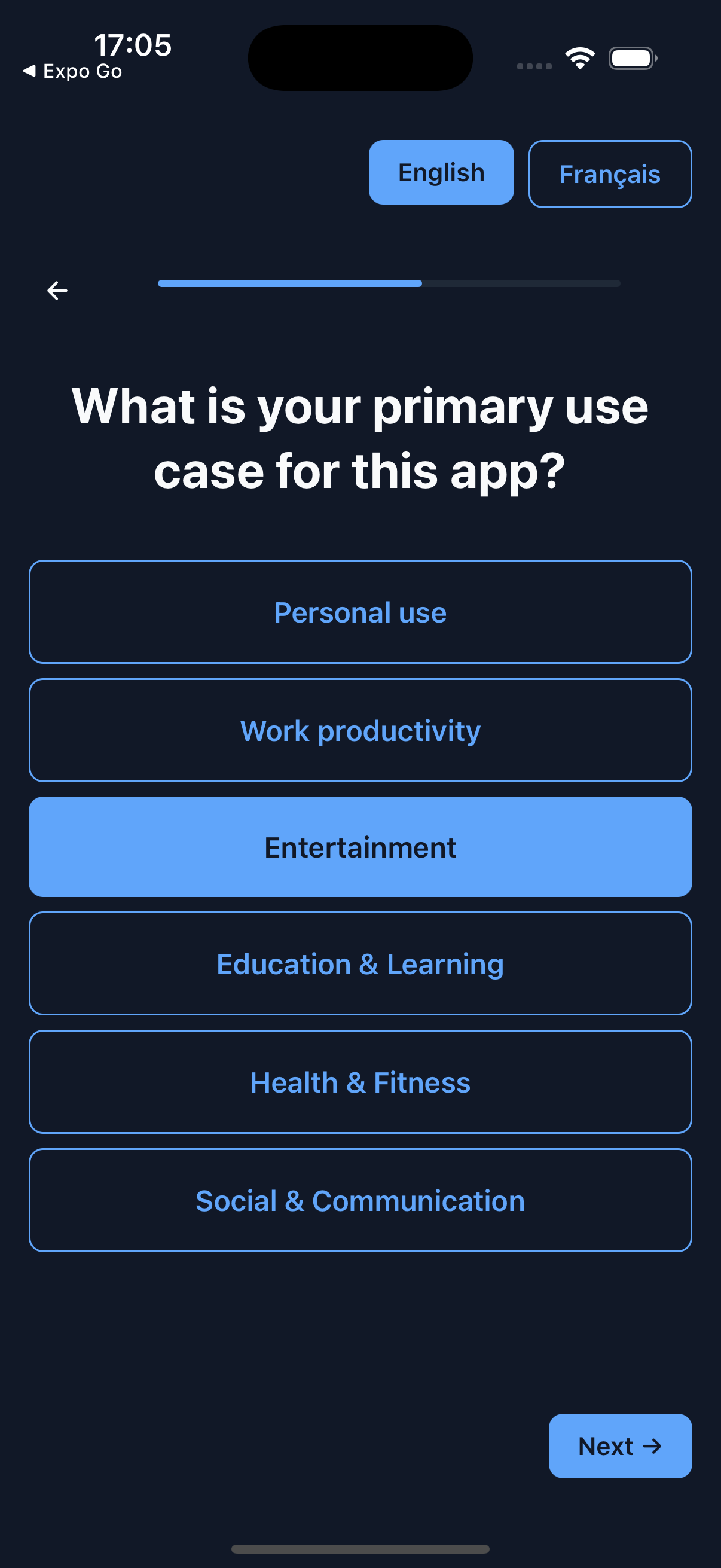 Onboarding Step 1