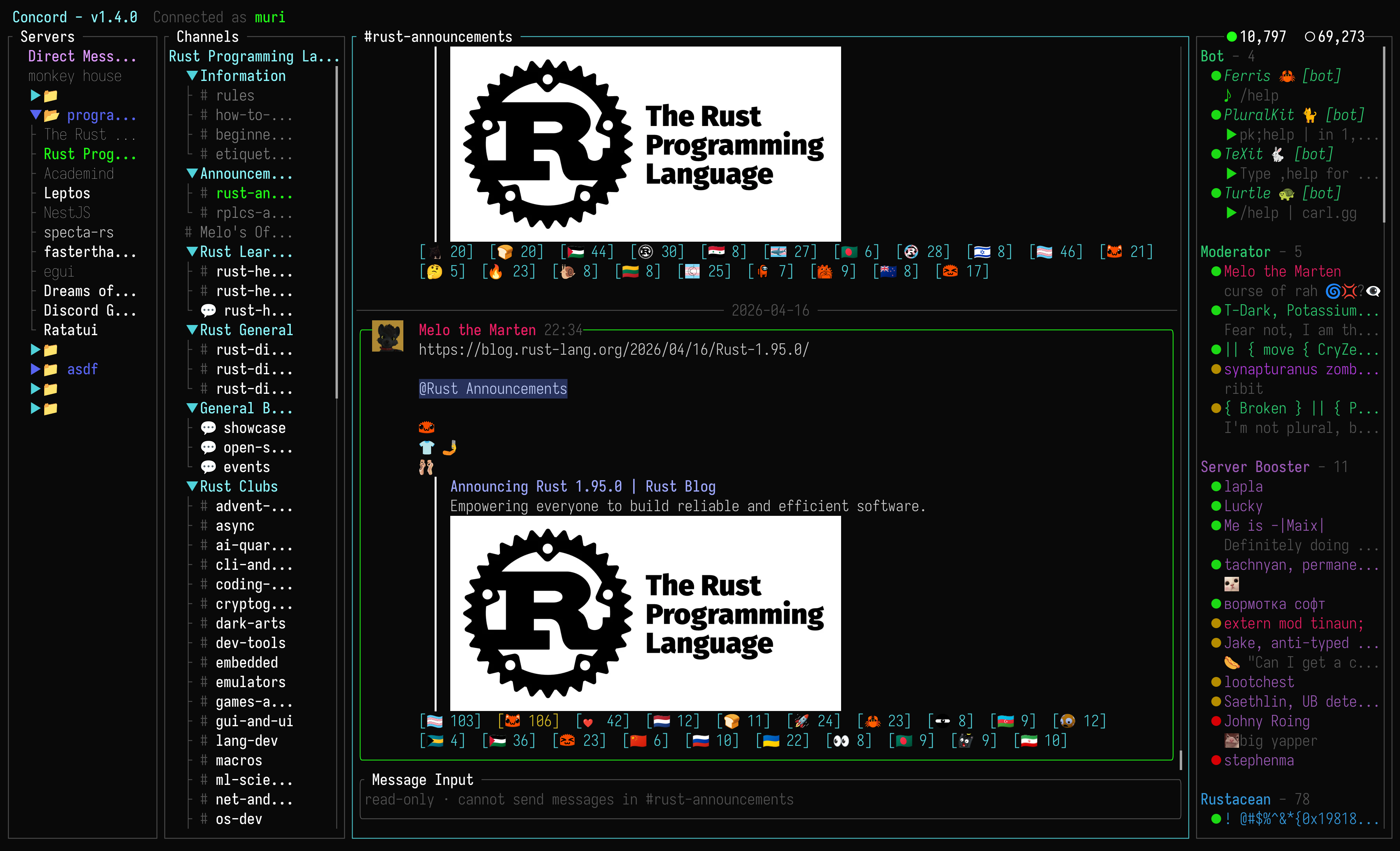 concord - a feature-rich TUI client for
Discord