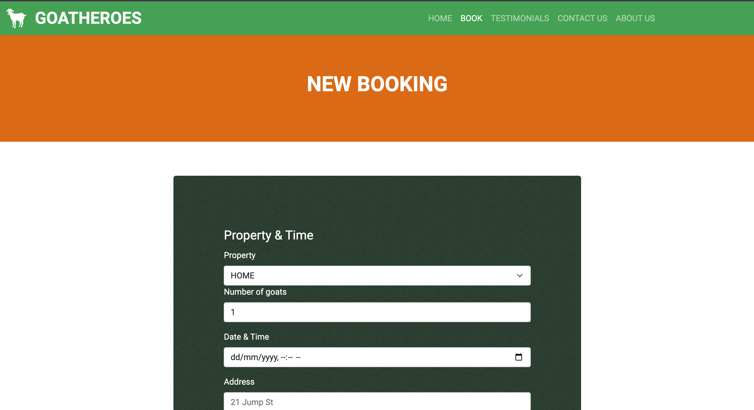 New Booking