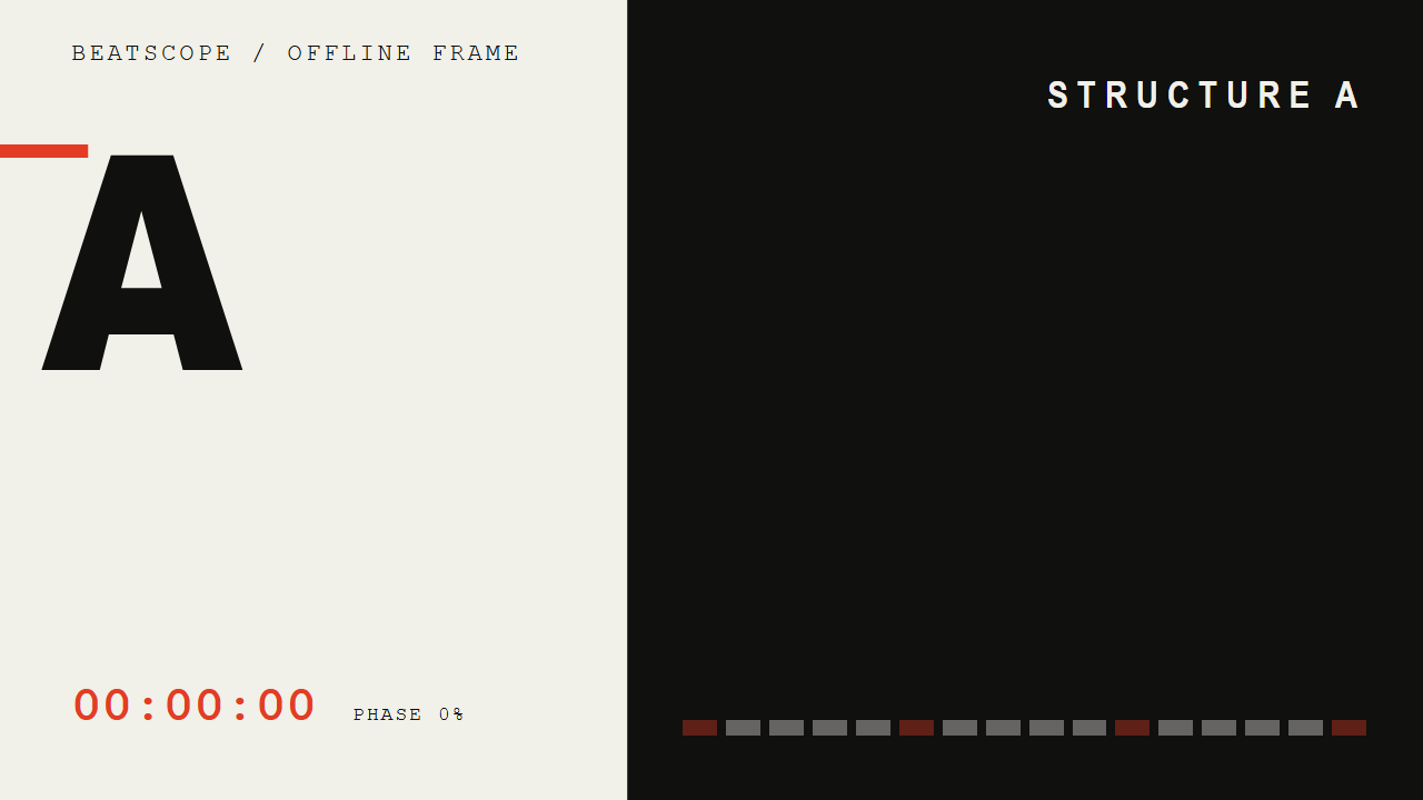 Black, white and red editorial frame