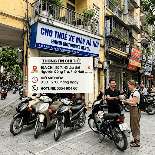 Dãy xe máy cho thuê