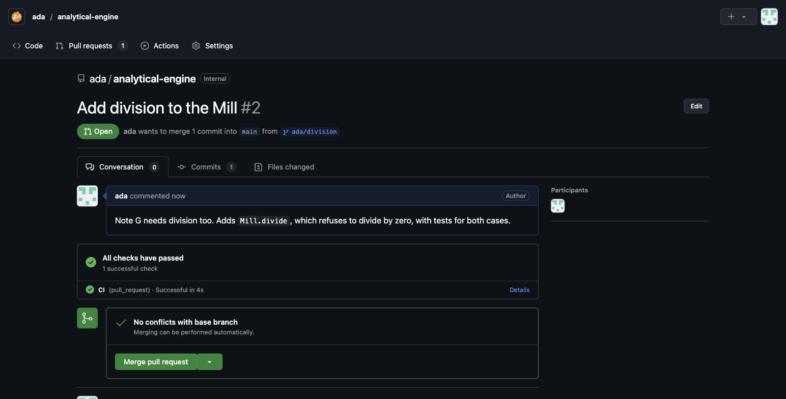 Pull request conversation