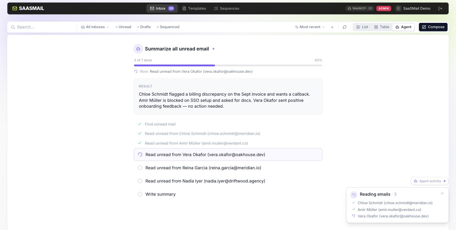 Agent Plan with live plan and activity feed