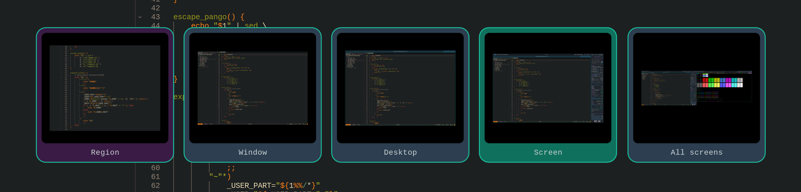 Area Selection Screenshot