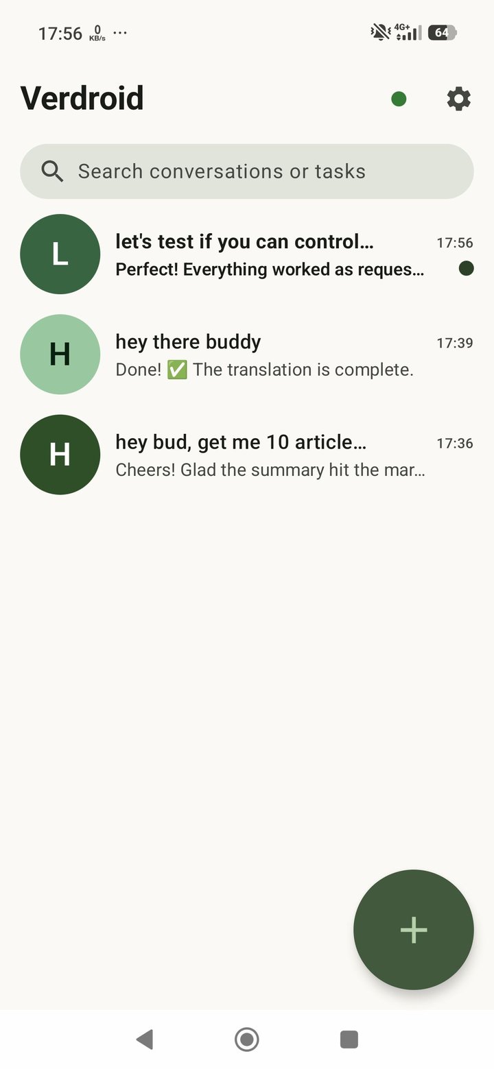 Verdroid chat list